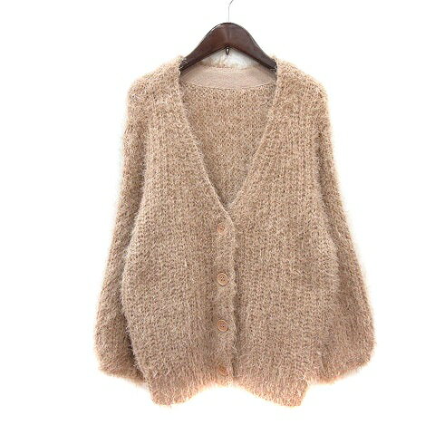 【中古】ミスティック mystic カーディガン ニット シャギー F ベージュ /MN レディース 【ベクトル 古着】 251015