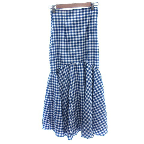 【中古】ナイスクラップ NICE CLAUP EVERY. VERY マーメイドスカート フレア ギンガムチェック F 青 ブルー /AU レディース 【ベクトル 古着】 251027
