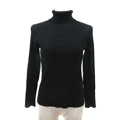 【中古】チャイルドウーマン CHILD WOMAN ニット カットソー タートルネック リブ 長袖 F 黒 ブラック ..
