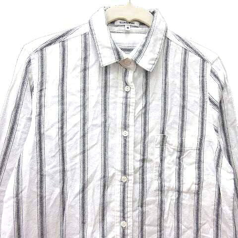 【中古】グローバルワーク GLOBAL WORK ネルシャツ ストライプ 長袖 M 白 ホワイト グレー /YK レディース 【ベクトル 古着】 260217 vectorpremium-18703204 ブランド古着ベクトルプレミアム店 サンプル画像2