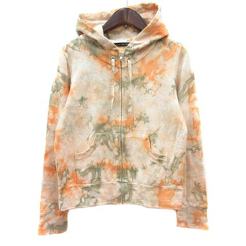 【中古】レイビームス Ray Beams パーカー スウェット ジップアップ 総柄 オレンジ /MN レディース 【ベクトル 古着】 251024(4)