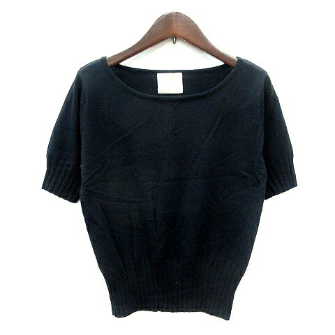 【中古】ノーマカマリ NORMAKAMALI OMO ニット カットソー 半袖 ウール M 黒 ブラック /MN レディース ..