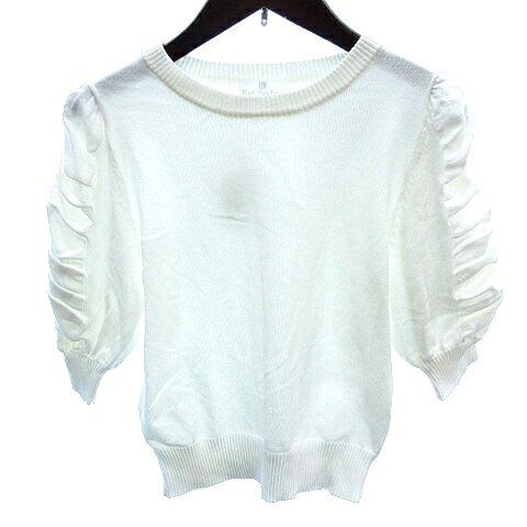 【中古】未使用品 カールパークレーン KarL Park Lane ニット カットソー クルーネック カウルスリーブ..