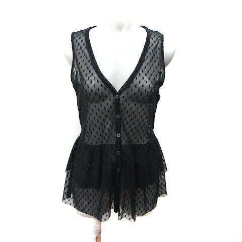 【中古】未使用品 フリーポート FREE PORT ベスト ジレ 総レース M 黒 ブラック /YI レディース 【ベクトル 古着】 251123