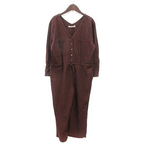 【中古】ローズバッド ROSE BUD パンツ オールインワン 長袖 麻混 リネン混 F 茶 ブラウン /MN レディース 【ベクトル 古着】 251121