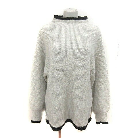 Tunics - 【中古】シップス SHIPS ニットチュニック モヘヤ混 ラメ スパンコール 長袖 ライトグレー 黒 ブラック /MS レディース 【ベクトル 古着】 260312