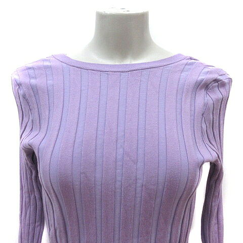 【中古】ミラオーウェン Mila Owen ニット カットソー リブ 長袖 0 紫 ラベンダー /MS レディース 【ベクトル 古着】 260319 vectorpremium-18970508 ブランド古着ベクトルプレミアム店 サンプル画像2