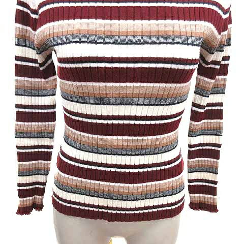 【中古】グローバルワーク GLOBAL WORK ニット カットソー キーネック M 赤 レッド 白 ホワイト ベージュ /YK レディース 【ベクトル 古着】 260427 vectorpremium-19064758 ブランド古着ベクトルプレミアム店 サンプル画像3