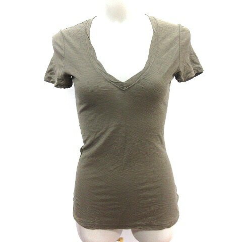 【中古】ジェームスパース JAMES PERSE スタンダード STANDARD カットソー Tシャツ Vネック 半袖 1 S カーキ 緑 グリーン /AU レディース 【ベクトル 古着】 260504