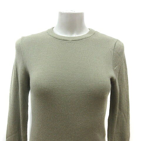 【中古】ミラオーウェン Mila Owen ニット カットソー クルーネック リブ ウール 長袖 0 カーキ /MS レディース 【ベクトル 古着】 260522 vectorpremium-19163912 ブランド古着ベクトルプレミアム店 サンプル画像2