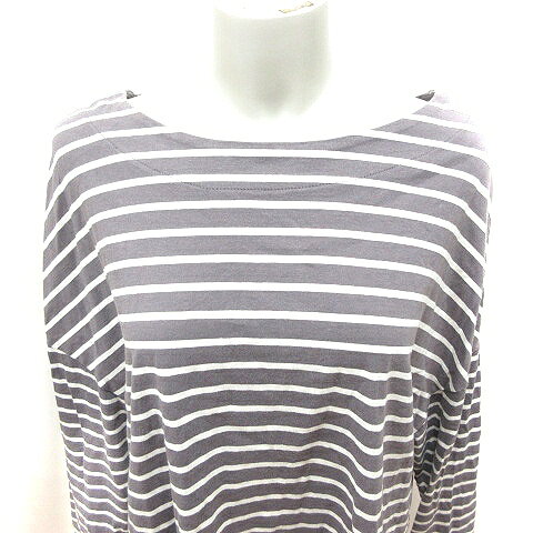 【中古】ナノユニバース nano universe Tシャツ カットソー Uネック 長袖 ボーダー F チャコールグレー 白 ホワイト /RT レディース 【ベクトル 古着】 260611 vectorpremium-19218597 ブランド古着ベクトルプレミアム店 サンプル画像3