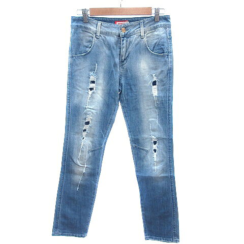 [Used] MET JEANS Denim Pants Jeans Tapered Slim Distressed Finish Size 24 S Blue /AU Women's [Vector Used Clothing] 260610