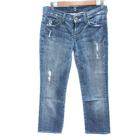 [Used] 7 for all mankind Denim Pants Jeans Straight Slim Distressed Finish Size 26 M Blue /AU Women's [Vector Used Clothing] 260610