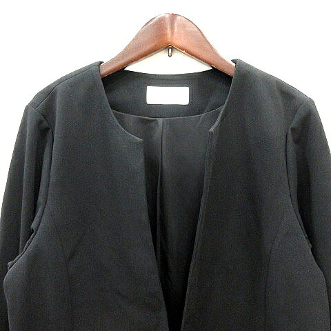 【中古】未使用品 グローバルワーク GLOBAL WORK ノーカラージャケット 総裏地 L 黒 ブラック /MN レディース 【ベクトル 古着】 260710 vectorpremium-19280441 ブランド古着ベクトルプレミアム店 サンプル画像3