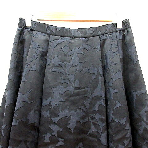【中古】自由区 オンワード樫山 フレアスカート ミモレ ロング 総柄 リバーシブル 40 L 紺 ネイビー 黒 ブラック /MN レディース 【ベクトル 古着】 260715 vectorpremium-19280049 ブランド古着ベクトルプレミアム店 サンプル画像3