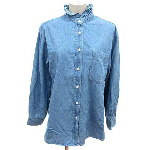【中古】ロペピクニック ROPE Picnic シャツ ブラウス デニム フリルカラー 長袖 38 M 青 ブルー /YK レディース 【ベクトル 古着】 260710 vectorpremium-19280943 ブランド古着ベクトルプレミアム店 パッケージ画像