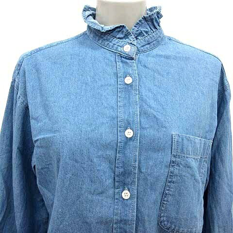【中古】ロペピクニック ROPE Picnic シャツ ブラウス デニム フリルカラー 長袖 38 M 青 ブルー /YK レディース 【ベクトル 古着】 260710 vectorpremium-19280943 ブランド古着ベクトルプレミアム店 サンプル画像2