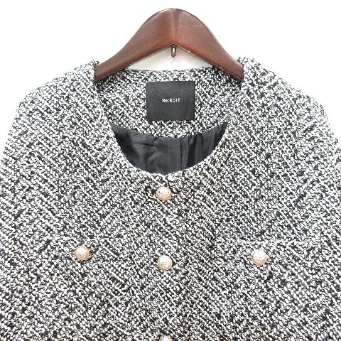 【中古】未使用品 リエディ Re:EDIT ノーカラーコート ニット シングル 総裏地 L グレー /MN レディース 【ベクトル 古着】 260723 vectorpremium-19301912 ブランド古着ベクトルプレミアム店 サンプル画像3