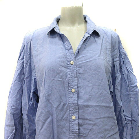 【中古】グローバルワーク GLOBAL WORK シャツ ブラウス スキッパーカラー 長袖 麻混 リネン混 L 水色 /YI レディース 【ベクトル 古着】 260725 vectorpremium-19301931 ブランド古着ベクトルプレミアム店 サンプル画像2