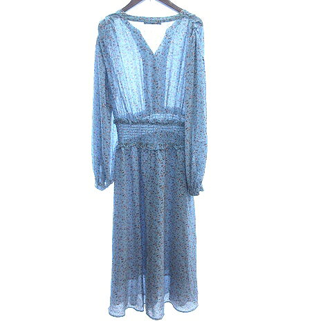 ブランド古着ベクトルプレミアム店の【中古】ダブルクローゼット w closet シャツワンピース マキシ ロング 花柄 長袖 F 水色 ライトブルー /AU レディース 【ベクトル 古着】 260724｜アングル2