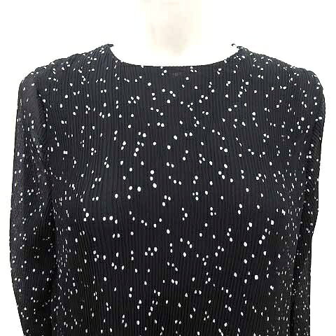ブランド古着ベクトルプレミアム店の【中古】ザラ ZARA ブラウス プリーツ ドット 長袖 M 黒 ブラック /YK レディース 【ベクトル 古着】 260729｜アングル2