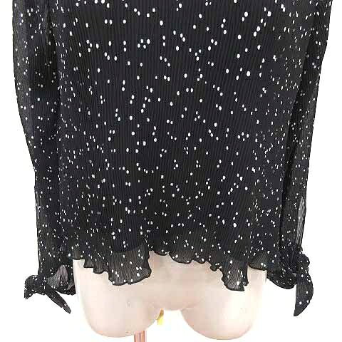 ブランド古着ベクトルプレミアム店の【中古】ザラ ZARA ブラウス プリーツ ドット 長袖 M 黒 ブラック /YK レディース 【ベクトル 古着】 260729｜アングル3