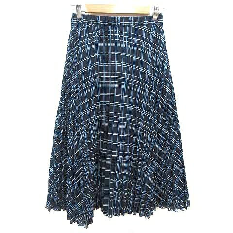 【中古】ロペピクニック ROPE Picnic プリーツスカート ロング チェック 38 M 紺 ネイビー 青 ブルー /YK レディース 【ベクトル 古着】 260809 vectorpremium-19360433 ブランド古着ベクトルプレミアム店 パッケージ画像