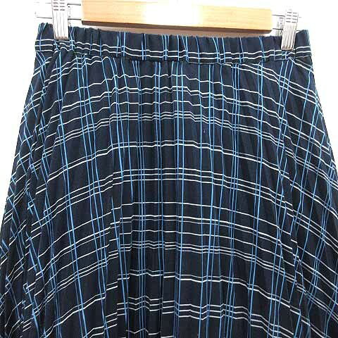 【中古】ロペピクニック ROPE Picnic プリーツスカート ロング チェック 38 M 紺 ネイビー 青 ブルー /YK レディース 【ベクトル 古着】 260809 vectorpremium-19360433 ブランド古着ベクトルプレミアム店 サンプル画像2