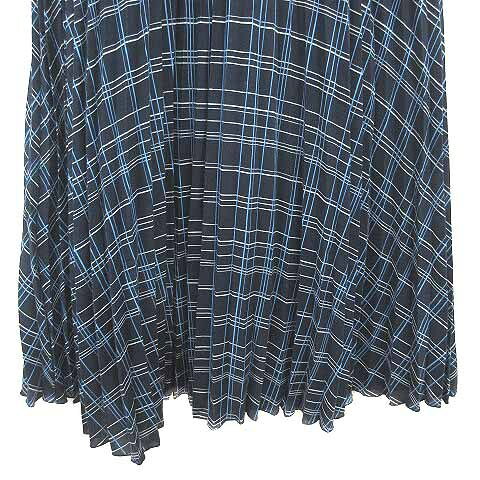 【中古】ロペピクニック ROPE Picnic プリーツスカート ロング チェック 38 M 紺 ネイビー 青 ブルー /YK レディース 【ベクトル 古着】 260809 vectorpremium-19360433 ブランド古着ベクトルプレミアム店 サンプル画像3