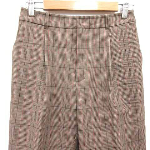 【中古】ミッシェルクラン MICHEL KLEIN スラックスパンツ グレンチェック 38 M 茶 ブラウン /YK レディース 【ベクトル 古着】 260814 — vista 2