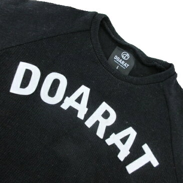 【中古】ドゥアラット DOARAT ニット セーター ラウンドネック 長袖 ロゴ ウール L 黒 ブラック /AO4 ★ メンズ 【ベクトル 古着】 190917 ベクトルプレミアム店