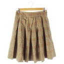 【中古】ダブルスタンダードクロージング ダブスタ DOUBLE STANDARD CLOTHING スカート プリーツ ひざ丈 グレンチェック 38 茶 ブラウン /CK20 レディース 【ベクトル 古着】 240903