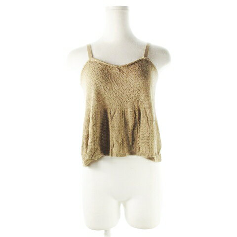 【中古】アズノウアズ ピンキー AS KNOW AS PINKY ビスチェ ニット ノースリーブ 透かし編 * 茶 ブラウン /CK9 レディース 【ベクトル 古着】 240801