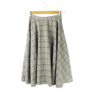 【中古】マウジー moussy スカート サーキュラー フレア ミモレ ロング グレンチェック 0 グレー /CK31 レディース 【ベクトル 古着】 240903