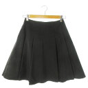 【中古】エムプルミエ M-Premier COUTURE スカート ボックスプリーツ ひざ丈 光沢 ハリ感 小さいサイズ 34 黒 ブラック /AO24 レディース 【ベクトル 古着】 241002
