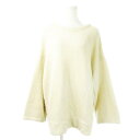 【中古】ミスティウーマン mysty woman ニット セーター ラウンドネック 長袖 ウール混 バックリボン レイヤード コクーン F 白 アイボリー /C...