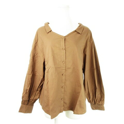 【中古】ワンアフター アナザー ナイスクラップ one after another NICE CLAUP シャツ ブラウス Vカット 長袖 ストレッチ F 茶 ココアブラウン /AH4 レディース 【ベクトル 古着】 241007