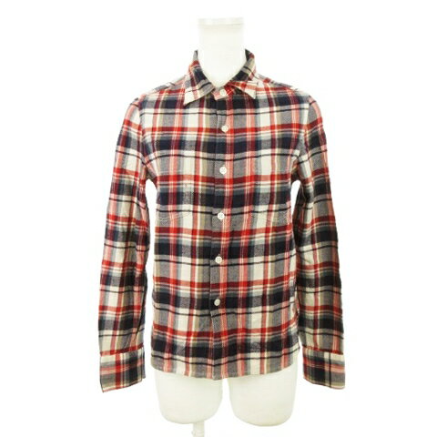 【中古】フルーツケイク FRUIT CAKE ネルシャツ 長袖 カジュアル コットン チェック F 赤 レッド /AH7 ..