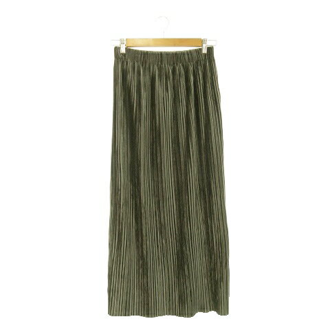 【中古】リヴドロワ RIVE DROITE スカート ベロア プリーツ タイト ロング マキシ サイドスリット 2 カーキ グレー /AH1 レディース 【ベクトル 古着】 241001