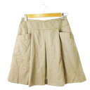 【中古】アンタイトル UNTITLED スカート 台形 ミニ タック ボックスプリーツ 光沢感 薄手 1 ベージュ /CK30 レディース 【ベクトル 古着】 241007