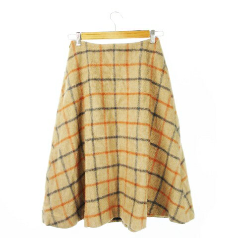 ブランド古着ベクトルプレミアム店の【中古】アーバンリサーチ URBAN RESEARCH スカート フレア ミモレ ロング ウール 厚手 縮絨 ふんわり 起毛 チェック 36 茶 ブラウン /CK23 レディース 【ベクトル 古着】 241116｜アングル2