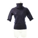 【中古】コムサデモード COMME CA DU MODE ニット セーター タートルネック 五分袖 モヘア ウール混 起毛 薄手 ミックス M 紫 パープル /...