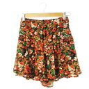【中古】ローリーズファーム LOWRYS FARM パンツ キュロット ショート ハイウエスト シフォン エアリー とろみ感 花柄 F オレンジ /CK12 レディース 【ベクトル 古着】 250630