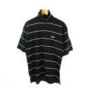 【中古】ペイトンプレイスフォーメン PEYTON PLACE FOR MEN Tシャツ カットソー ハイネック 半袖 コットン 薄手 ストレッチ ボーダー 黒 ...
