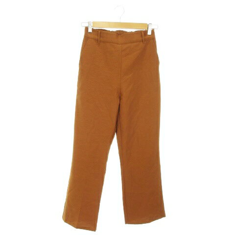 【中古】ディスコート Discoat パンツ イージー スラックス セミフレア ハイウエスト ストレッチ バックゴム M 茶 ブラウン /AO22 レディース ...