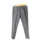 【中古】アンタイトル UNTITLED パンツ スラックス テーパード ジャカード タック ツヤ感 総柄 オリエンタル 小さいサイズ 0 紺 ネイビー /CK1...