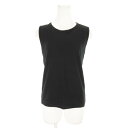 【中古】マウジー MOUSSY カットソー ラウンドネック ノースリーブ コットン 無地 シンプル F 黒 ブラック /AH10 ☆ レディース 【ベクトル 古着】 240620(4)