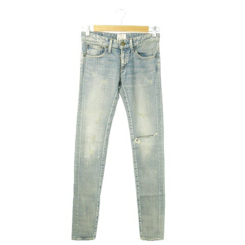 【中古】アングリッド UNGRID パンツ デニム ジーンズ スキニー ウォッシュ加工 クラッシュ加工 24 青 ブルー /AO10 レディース 【ベクトル 古着】 241018