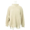 【中古】グローバルワーク GLOBAL WORK ニット セーター モックネック 長袖 ウール混 オーバーサイズ 裾ジップ M ベージュ /AO5 レディース ...