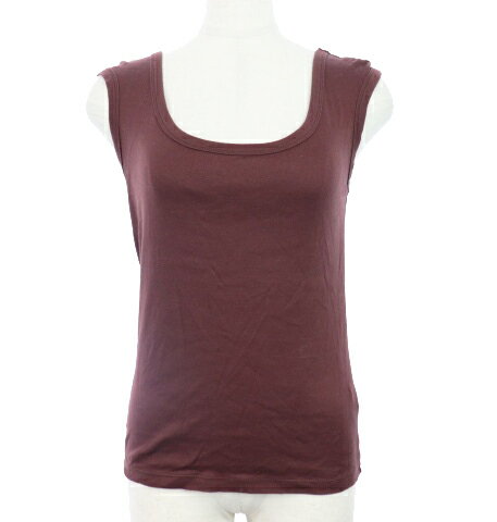 【中古】B&Y ユナイテッドアローズ BEAUTY&YOUTH ビューティー&ユース エイチ H カットソー Uネック 無地 ノースリーブ コットン 茶 ブラウン /M2N レディース 【ベクトル 古着】 190731 ベクトルプレミアム店